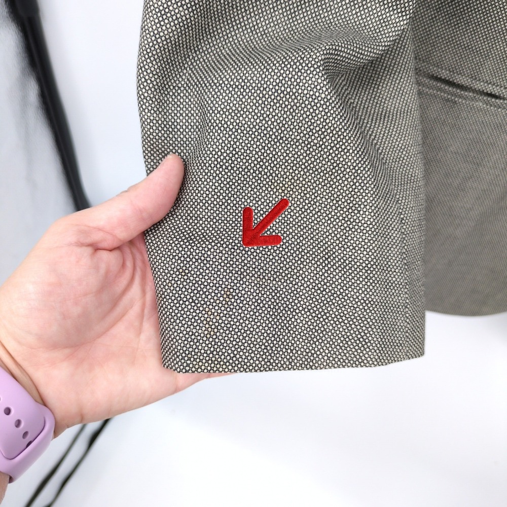 Oscar de la Renta Men's 100% Wool Grey Herringbone 2-Button Blazer Jacket 48L - Picture 10 of 12